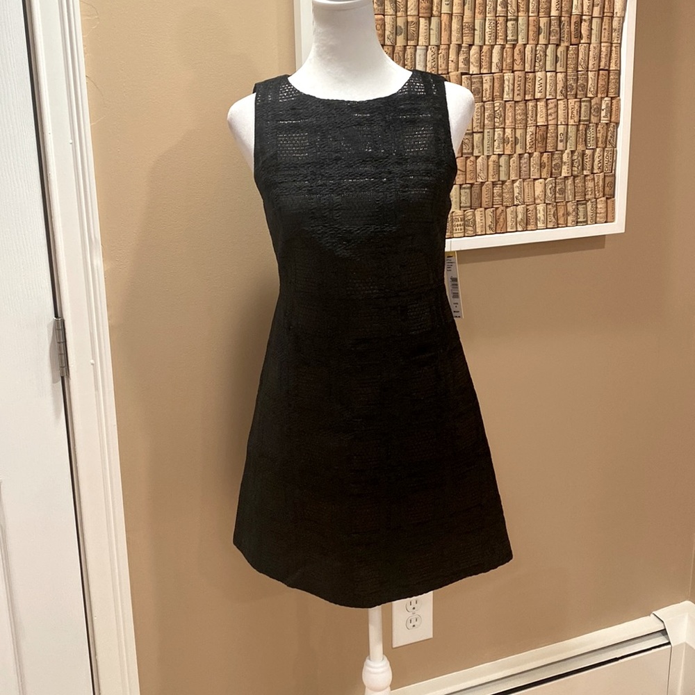 Alice + Olivia Black Velvet Dress. Two toned black with shimmer.  31” length.